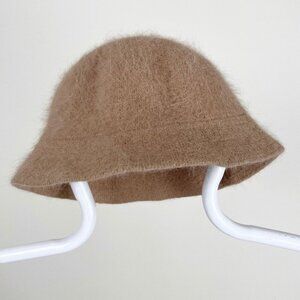 Vintage Angora Wool Bucket Hat 90s Y2K Minimalist Quiet Luxury Preppy Old Money
